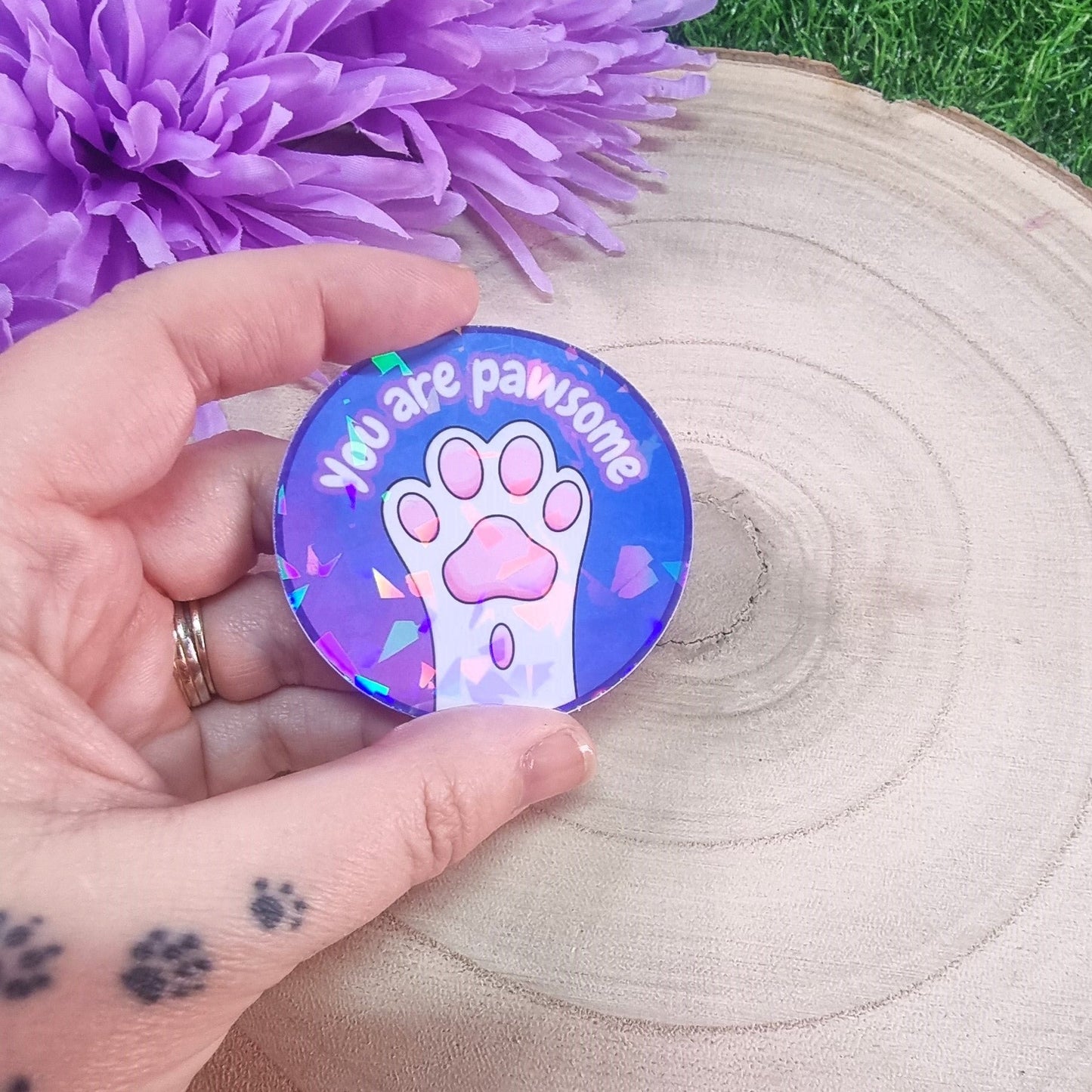 You Are Pawsome Cat Holographic Sticker