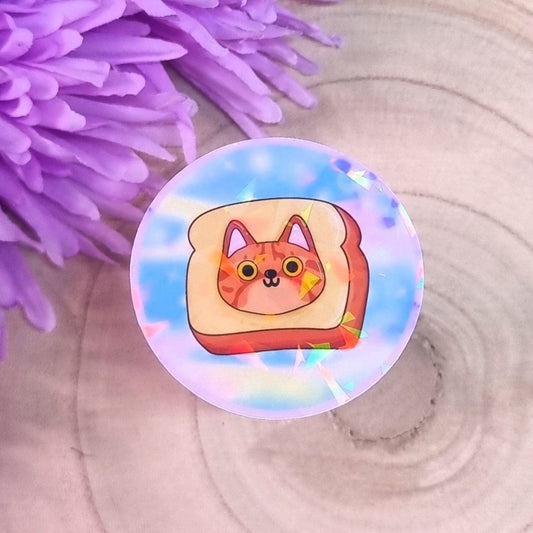 Ginger Cat Loaf Holographic Sticker