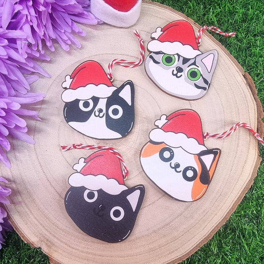 Santa Cats Christmas Tree Decorations