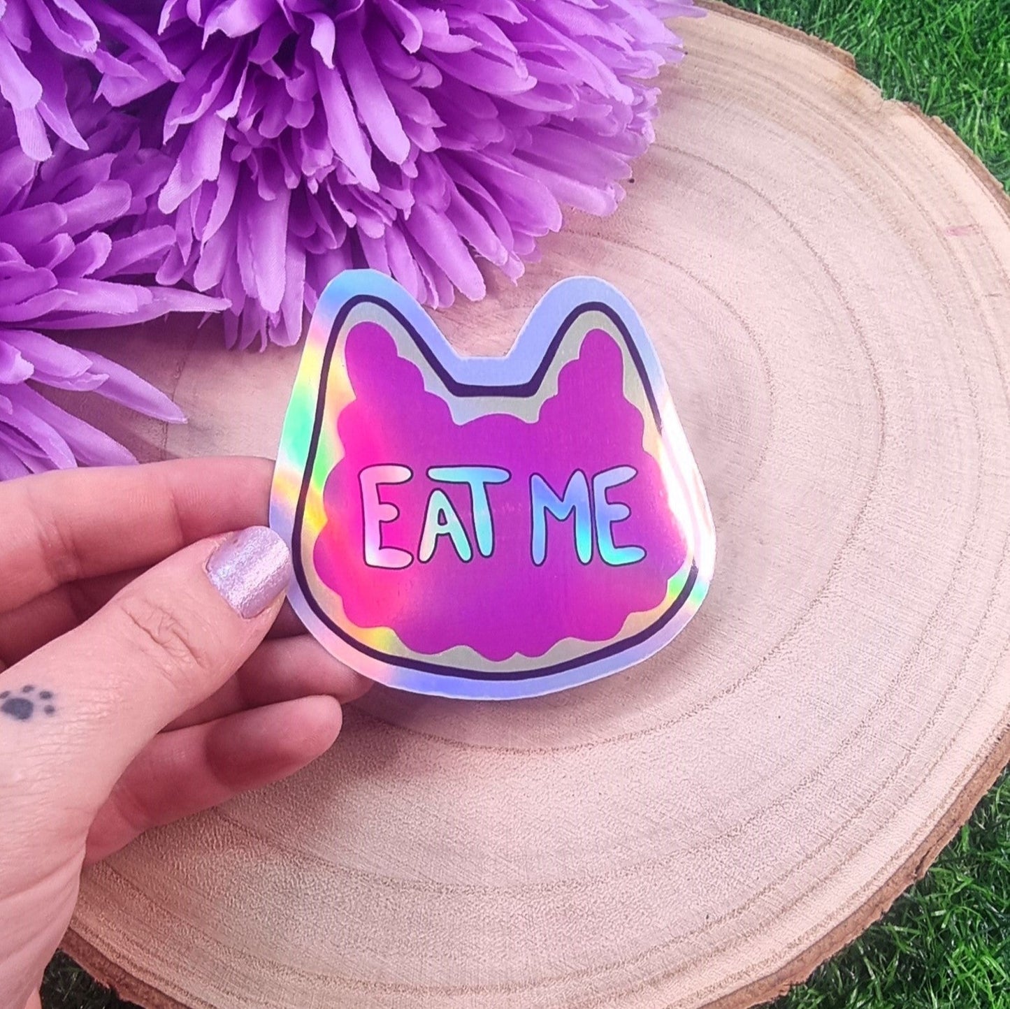 Eat Me Kitty Cat Cookie Large Die Cut Vinyl Sticker