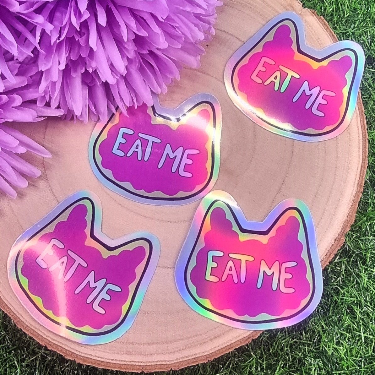 Eat Me Kitty Cat Cookie Large Die Cut Vinyl Sticker