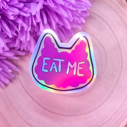 Eat Me Kitty Cat Cookie Large Die Cut Vinyl Sticker