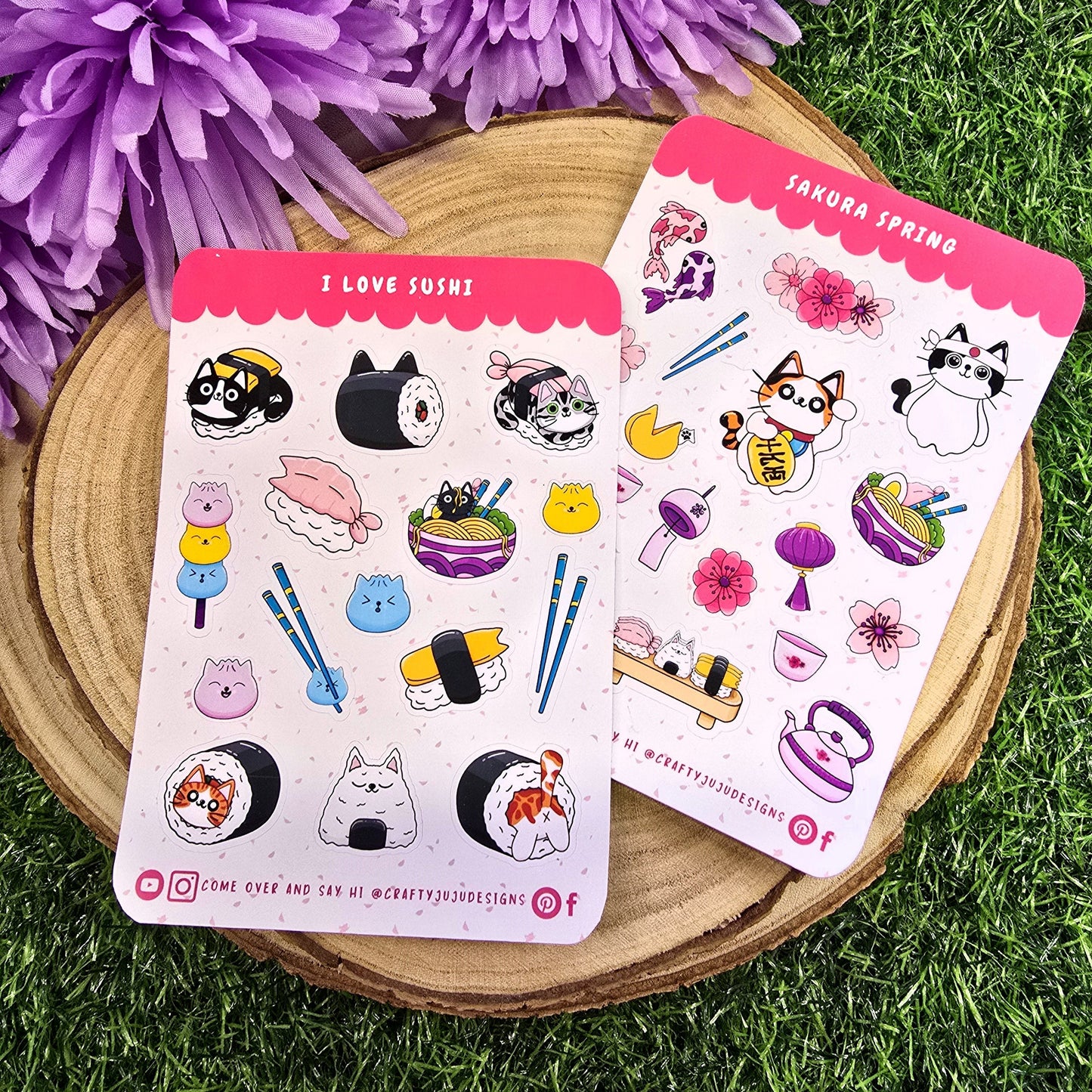 I Love Sushi Cat Planner Sticker Sheet – Cute &amp; Kawaii Organization Stickers