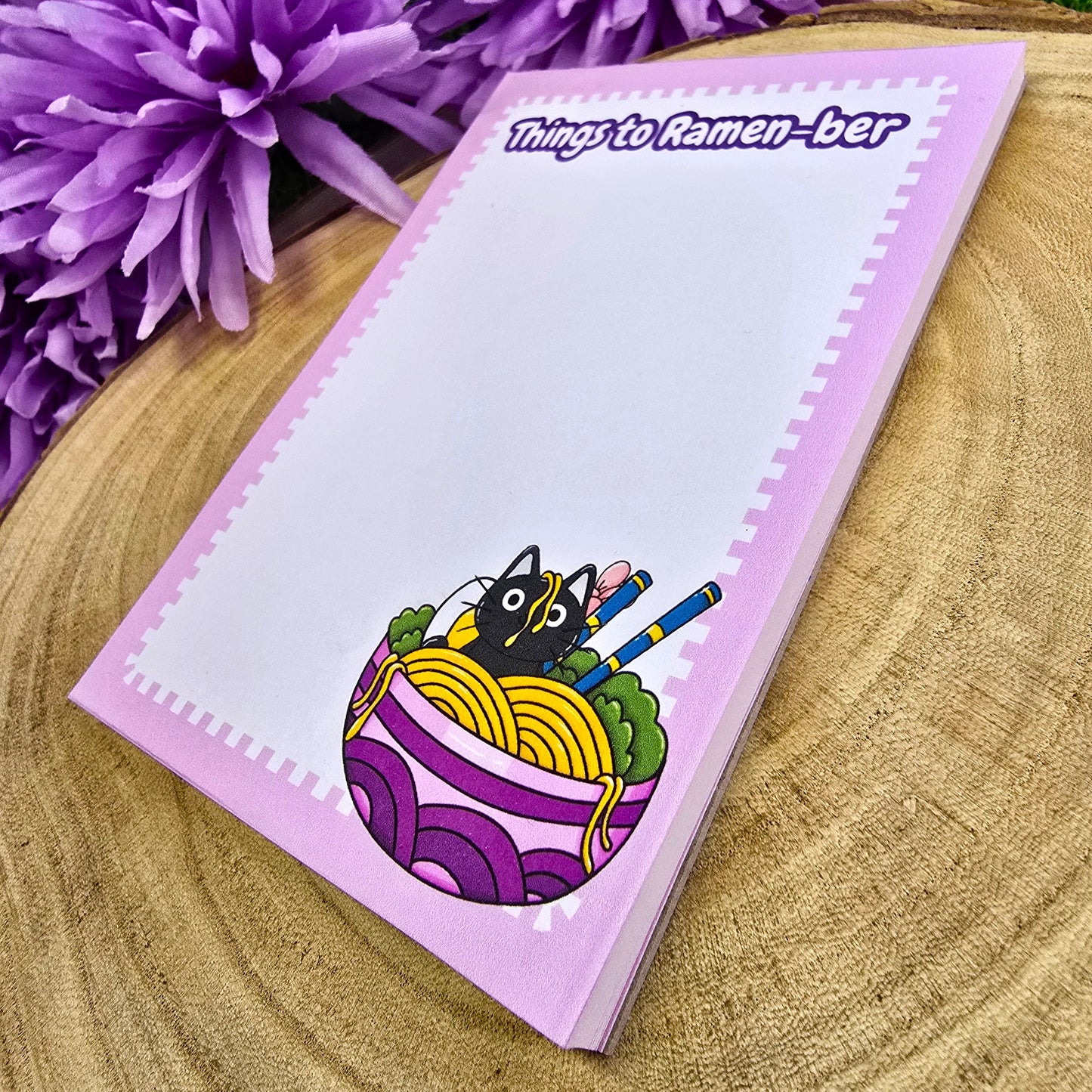 Things To Ramen-ber Cat Handmade Notepad – Cute & Kawaii Stationery for Notes & Lists