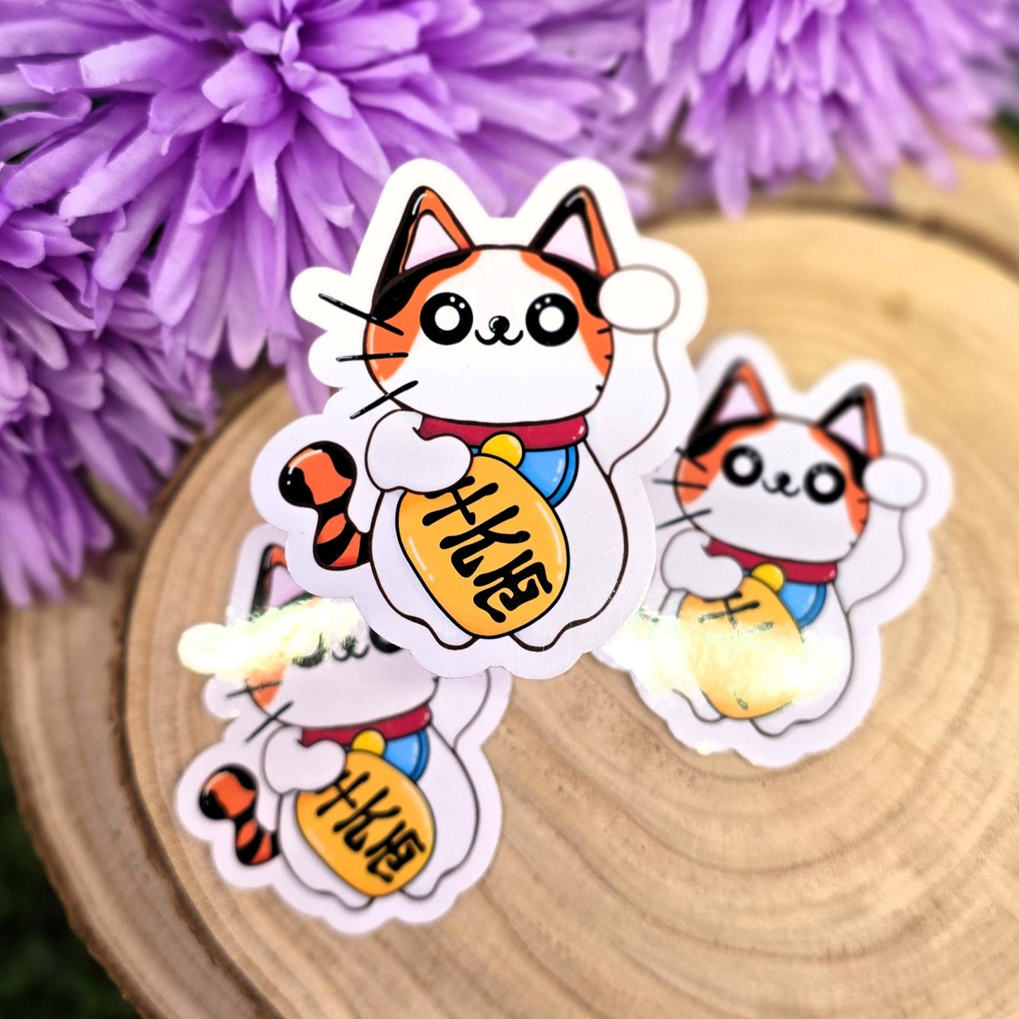 Lucky Japanese Cat Large Die-Cut Sticker – Maneki Neko Good Luck Charm