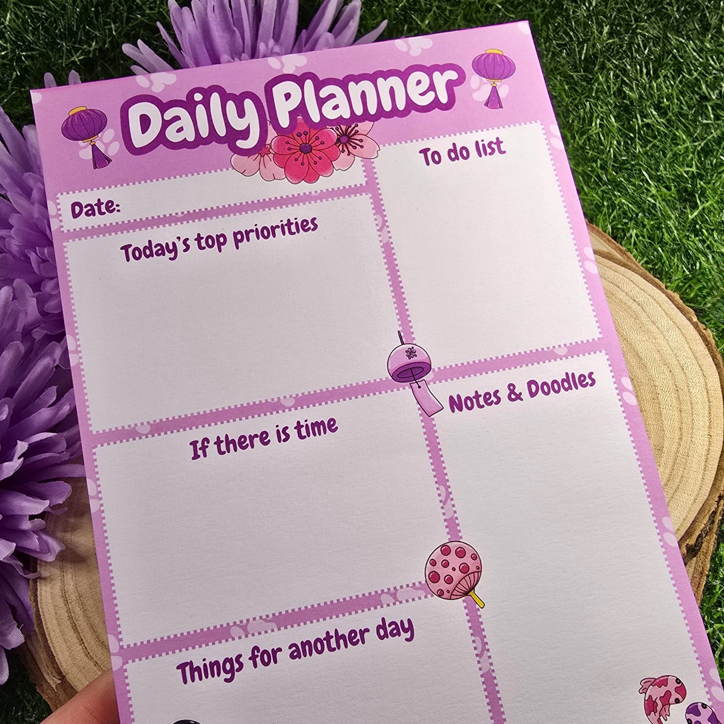 Sakura Cat Daily Planner Pad – Cute & Aesthetic Cherry Blossom Organizer