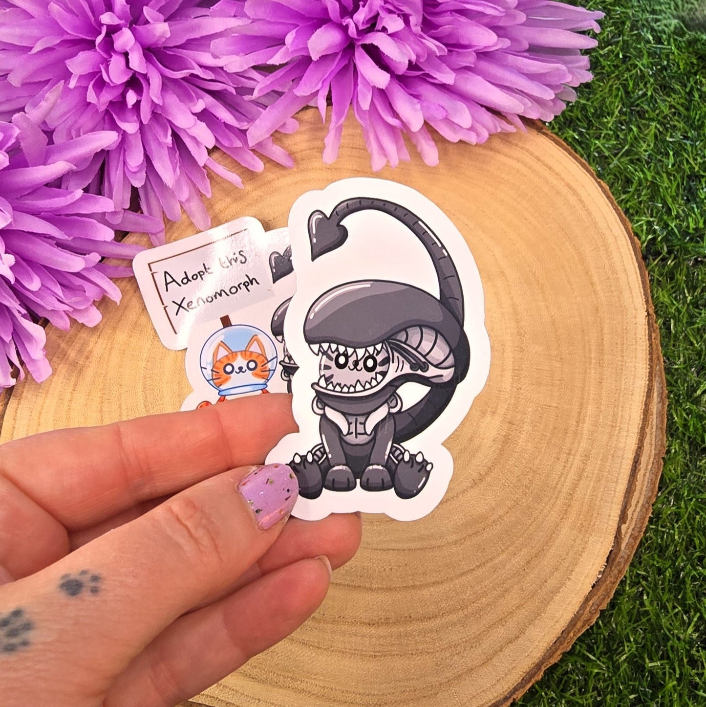 Alien Cat Xenomorph Large Vinyl Die-cut Sticker