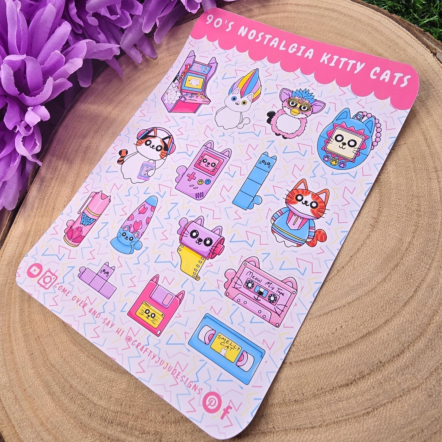 90s Nostalgia Kitty Cat Planner Sticker Sheets