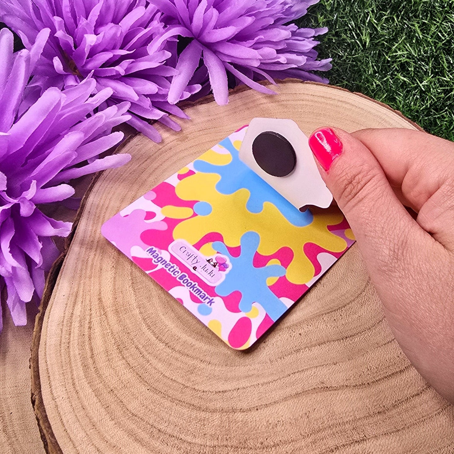 Retro Arcade Cat Themed Magnetic Bookmark
