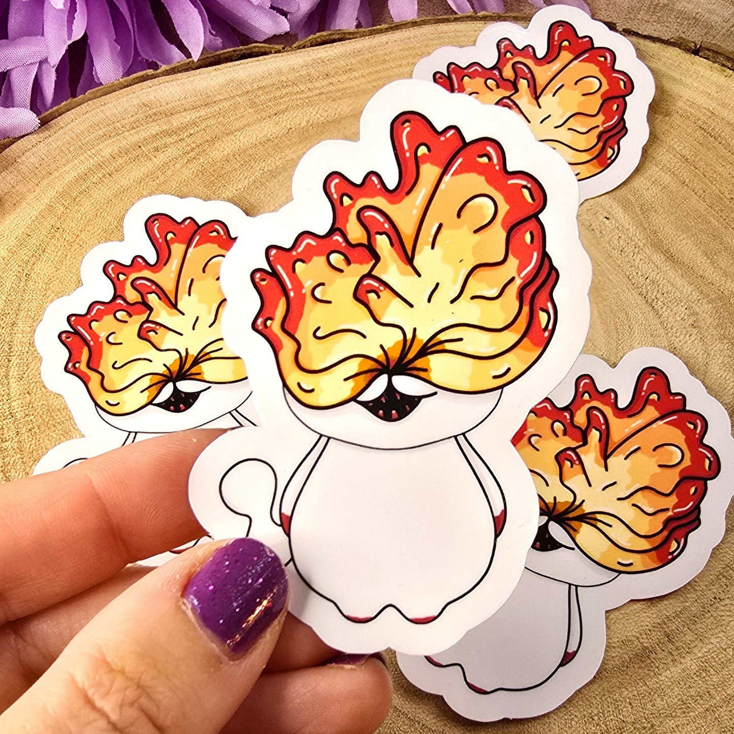Clicker Horror Cordyceps Cat Large Vinyl Die-cut Sticker