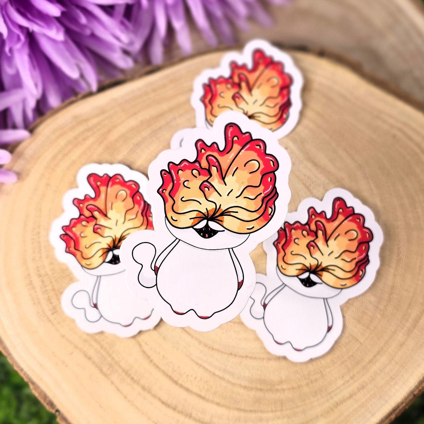 Clicker Horror Cordyceps Cat Large Vinyl Die-cut Sticker