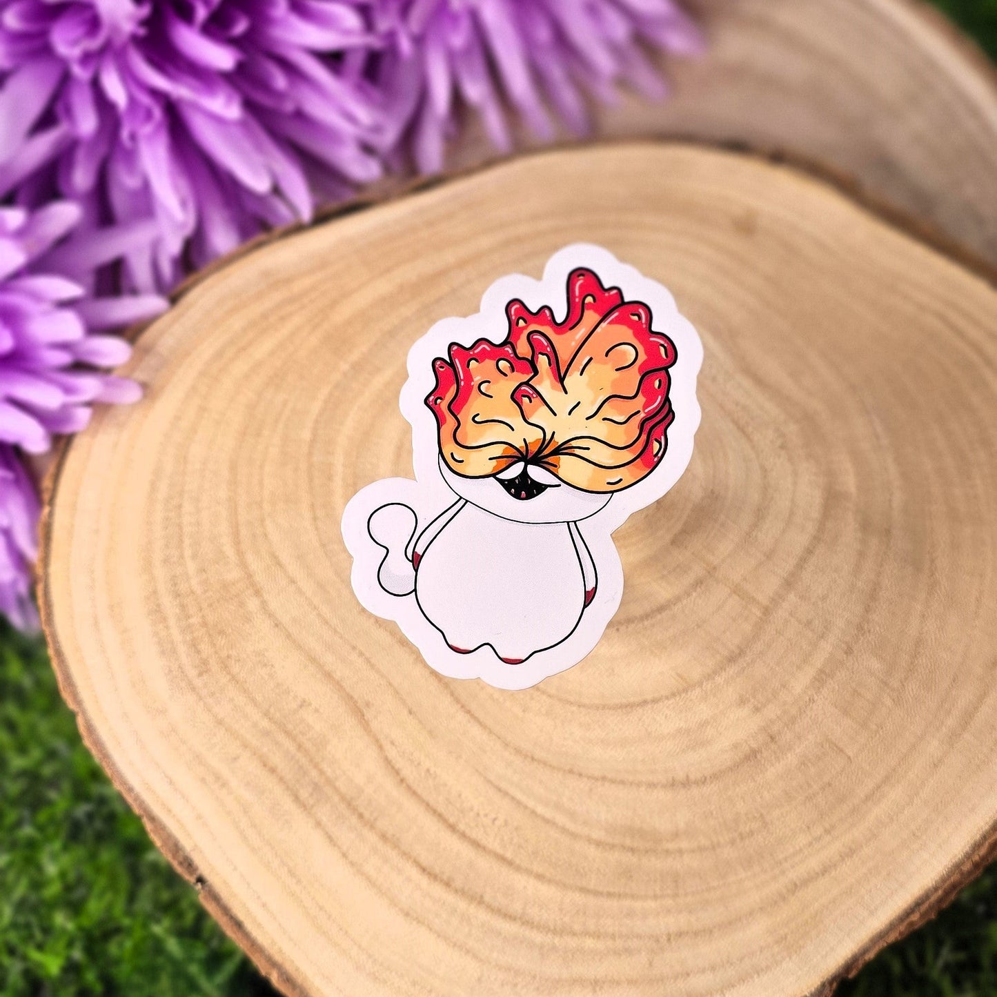 Clicker Horror Cordyceps Cat Large Vinyl Die-cut Sticker