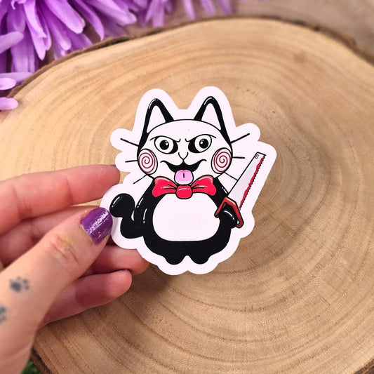 Saw Horror Cat Large Vinyl Die-cut Sticker