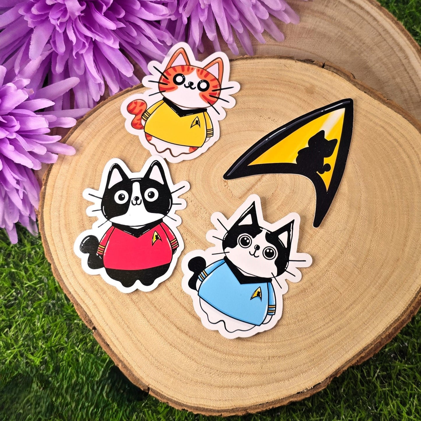Star Trek Cat Stickers – Cute Sci-Fi Kitty Vinyl Stickers for Trekkies & Cat Lovers