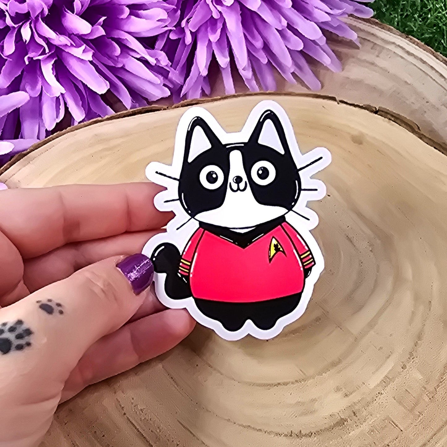 Star Trek Cat Stickers – Cute Sci-Fi Kitty Vinyl Stickers for Trekkies & Cat Lovers