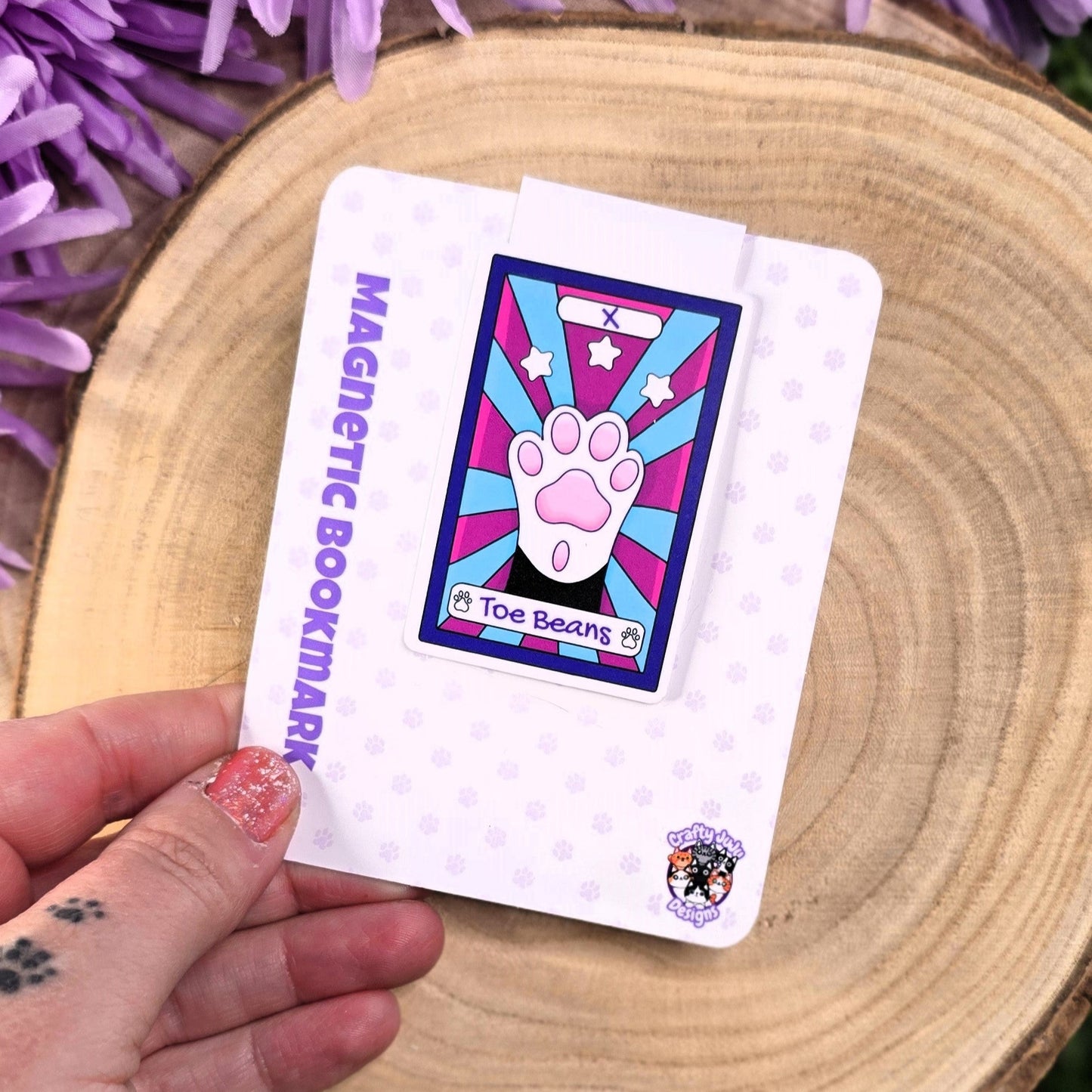 Meowgical Tarot Magnetic Bookmark – Toe Beans - Cat Tarot Card Stationery
