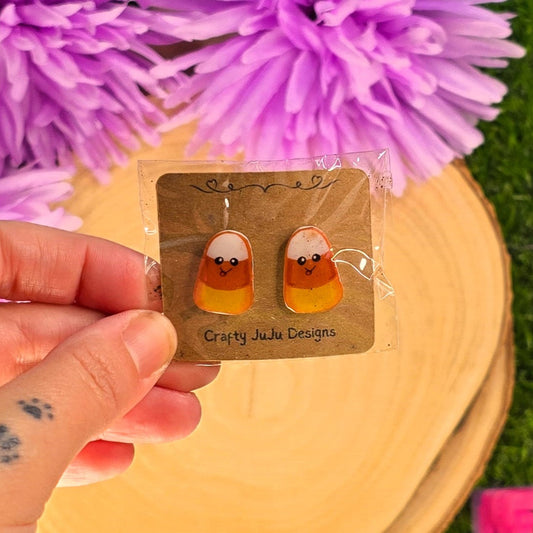 Handmade Halloween Sweets Earrings – Shrink Plastic & Resin - Cute Spooky Jewellery - End of Line - Last Pair