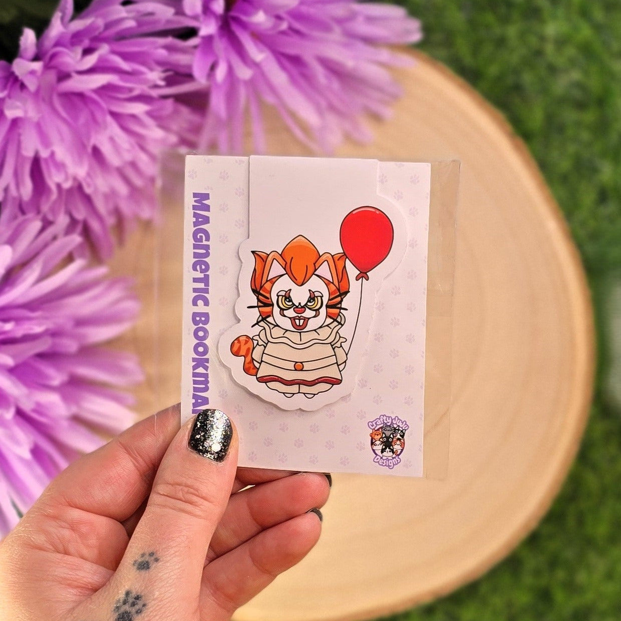 Horror Cat Sticker Set – Creepy Cute Vinyl Cat Stickers, Magnetic Bookmark & Planner Stickers | Halloween Cat Gift