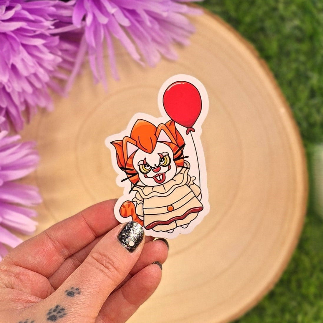 Horror Cat Sticker Set – Creepy Cute Vinyl Cat Stickers, Magnetic Bookmark & Planner Stickers | Halloween Cat Gift