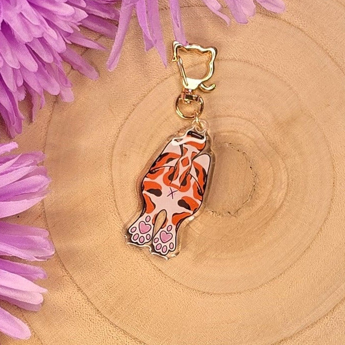 Cat Butt Acrylic Keyring – Tortoiseshell - Double-Sided Cheeky Cat Accessory