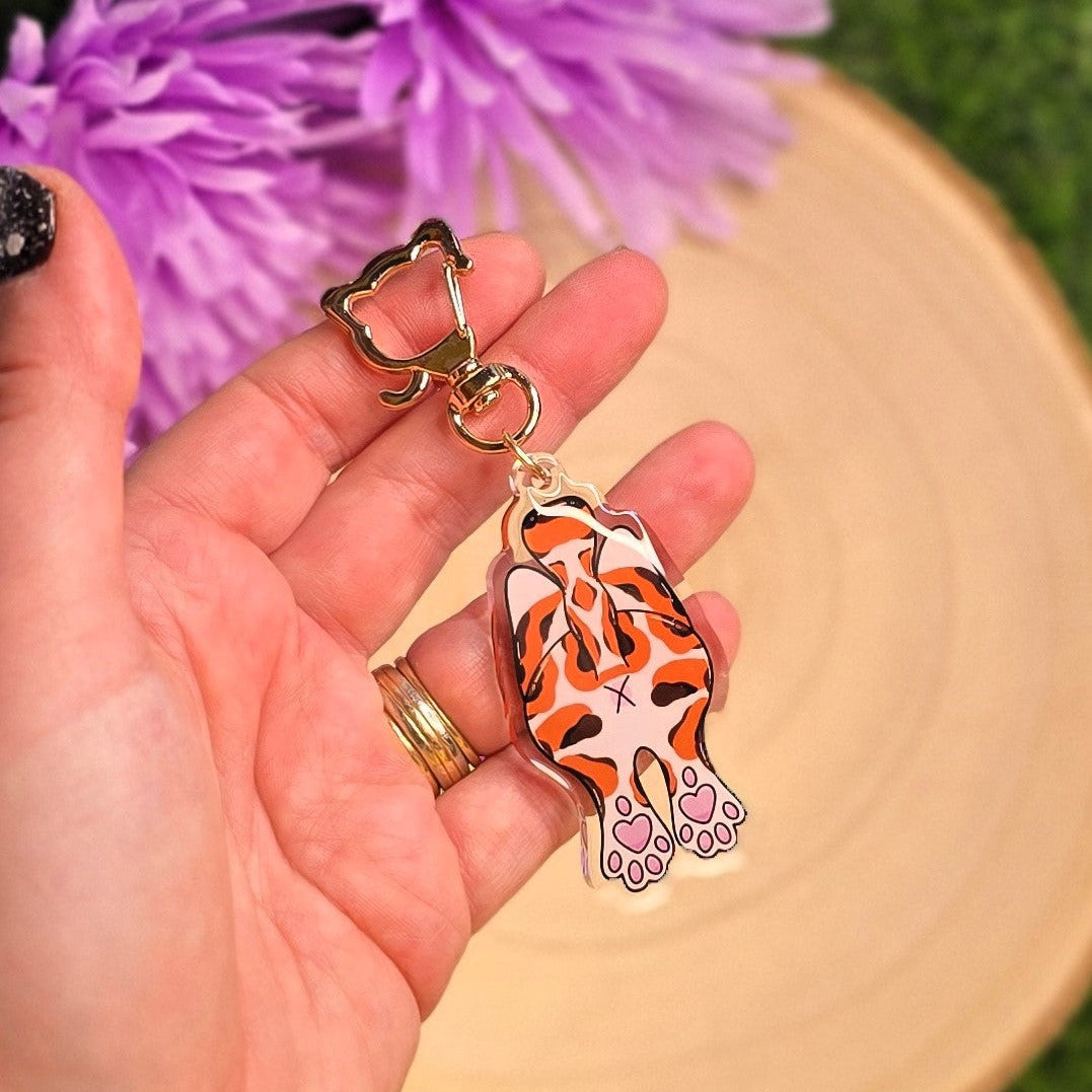 Cat Butt Acrylic Keyring – Tortoiseshell - Double-Sided Cheeky Cat Accessory