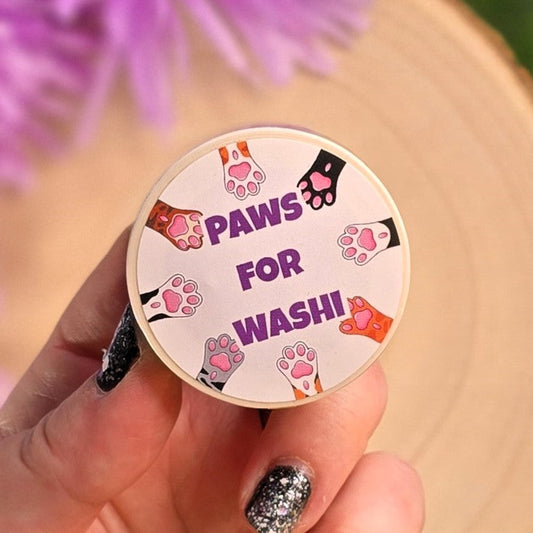 Paws for Washi – Cute Cat Paw Washi Tape | White Cat Claw Design | Decorative Tape for Journals & Crafts