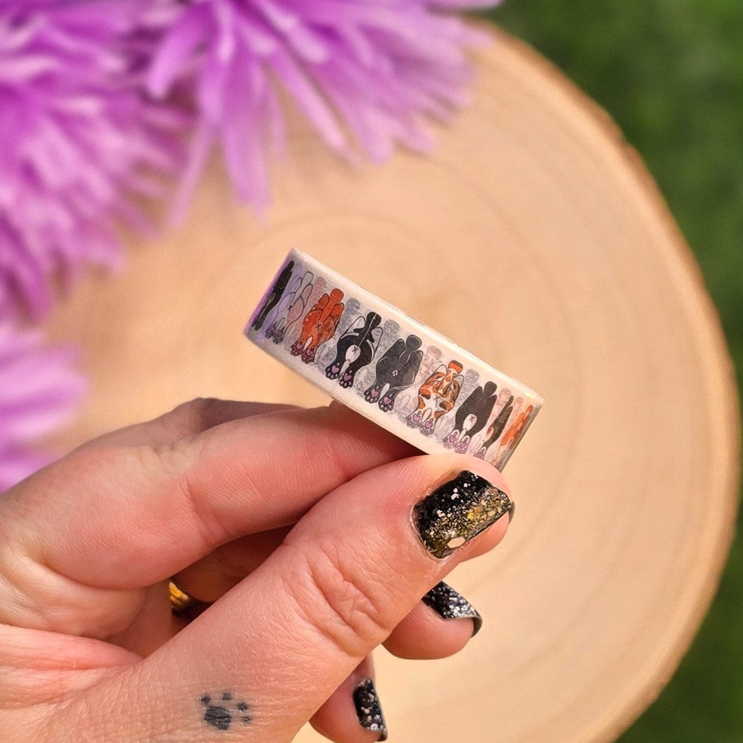 Paw-sitively Cheeky – Cat Butt Washi Tape for Planners, Journals & Crafts