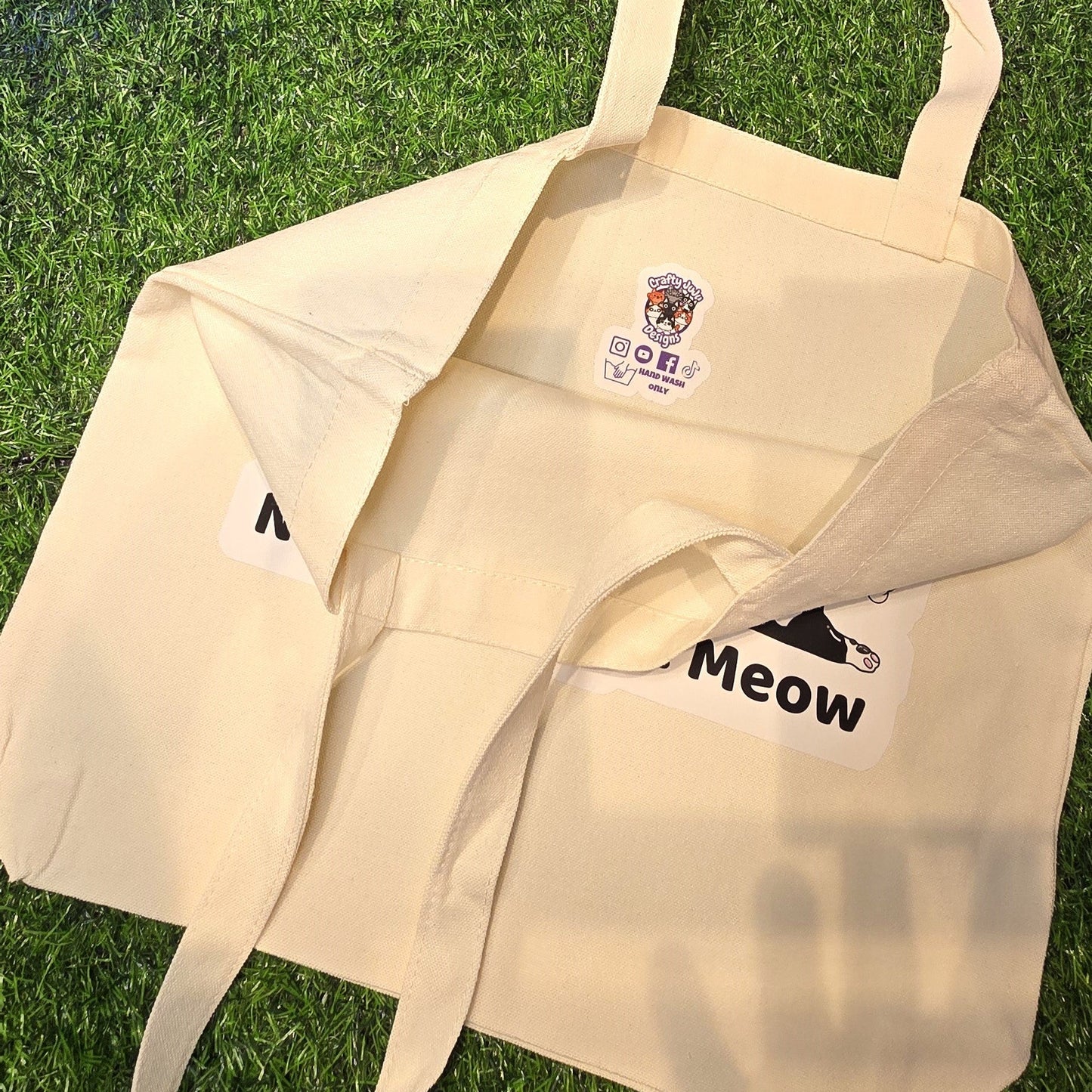 Namaste Right Meow yoga cat canvas tote bag