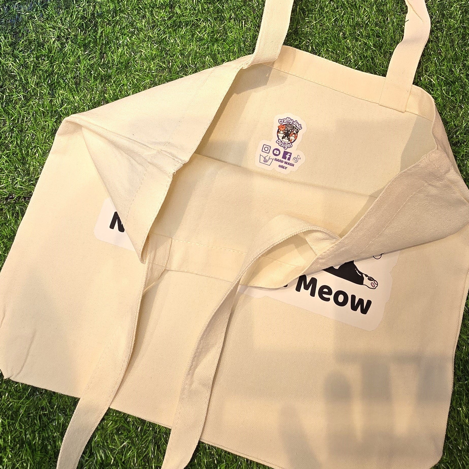 Namaste Right Meow yoga cat canvas tote bag