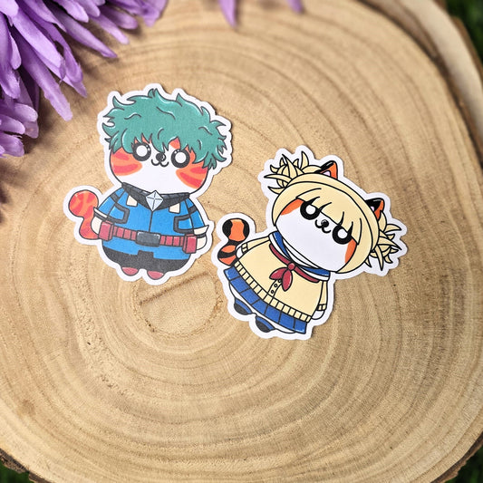 Green hero academy inspired cat vinyl sticker, anime style die cut waterproof handmade sticker 7cm UK

Blonde rival academy inspired cat vinyl sticker, anime style die cut waterproof handmade sticker 7cm UK