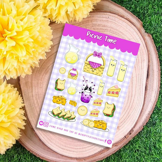 Picnic Time Kawaii Planner Sticker Sheet