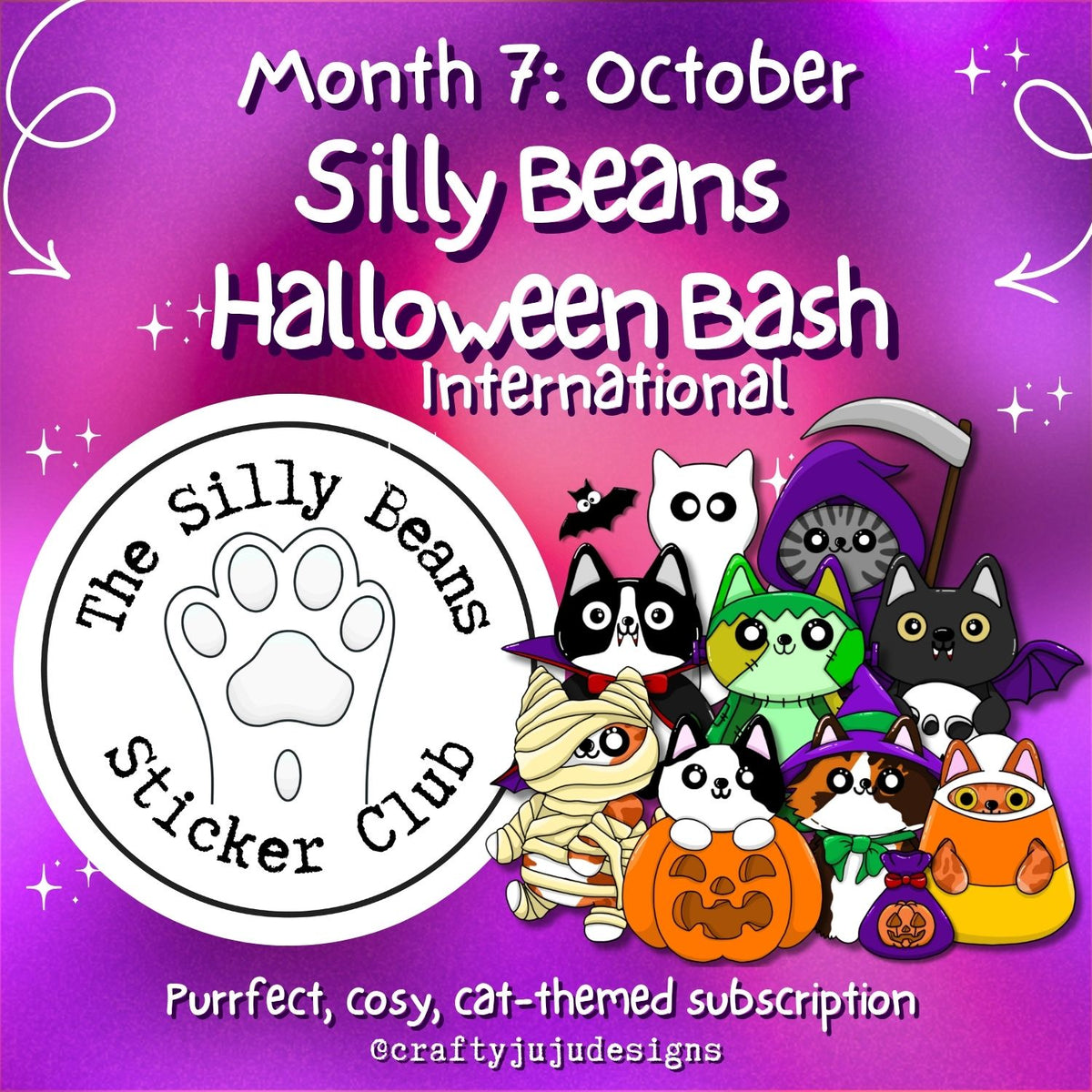 Promotional front cover for octobers happy mail - silly beans halloween bash