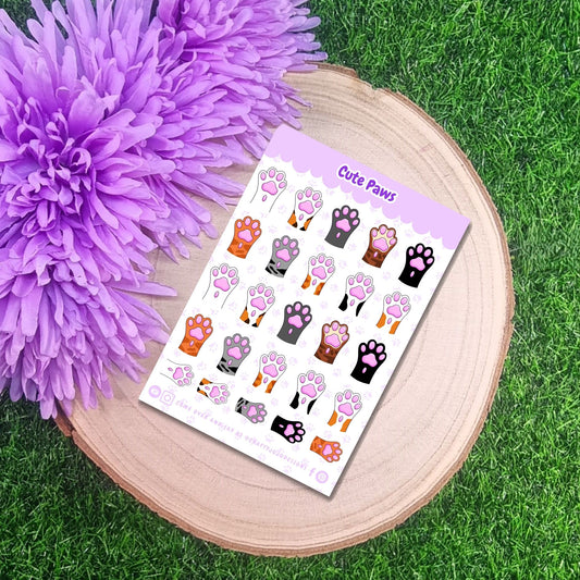 Cute Cat Paws Toe Beans Planner Sticker Sheets